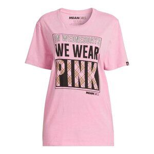 Mean Girls Graphic Tee W/ VHS Box Package Crew Neck Size Medium Burn Book Pink